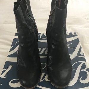 Lucky Brand Black Ankle Leather Boots Size 8.5